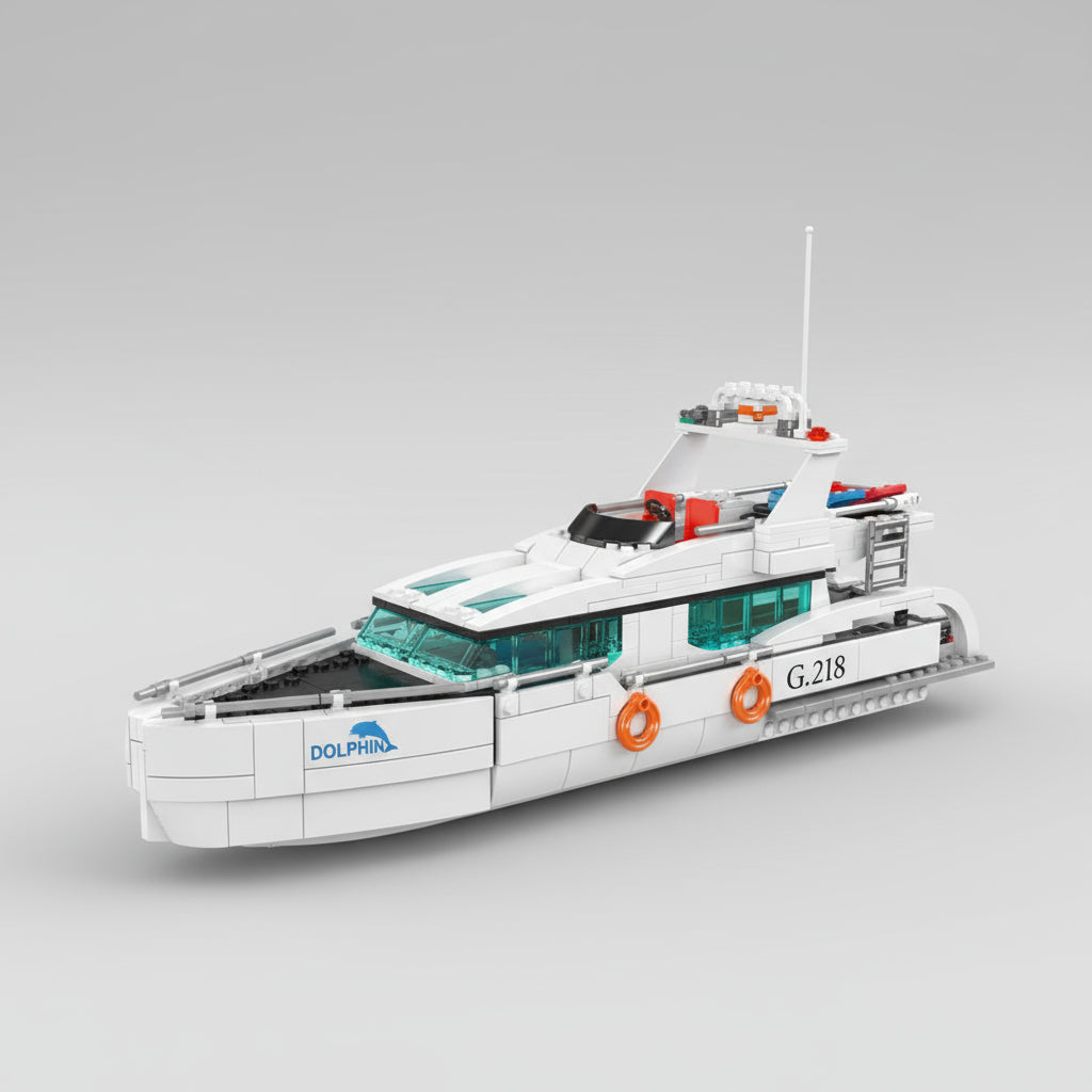 Weißes Delfin-Boot | Bausteine