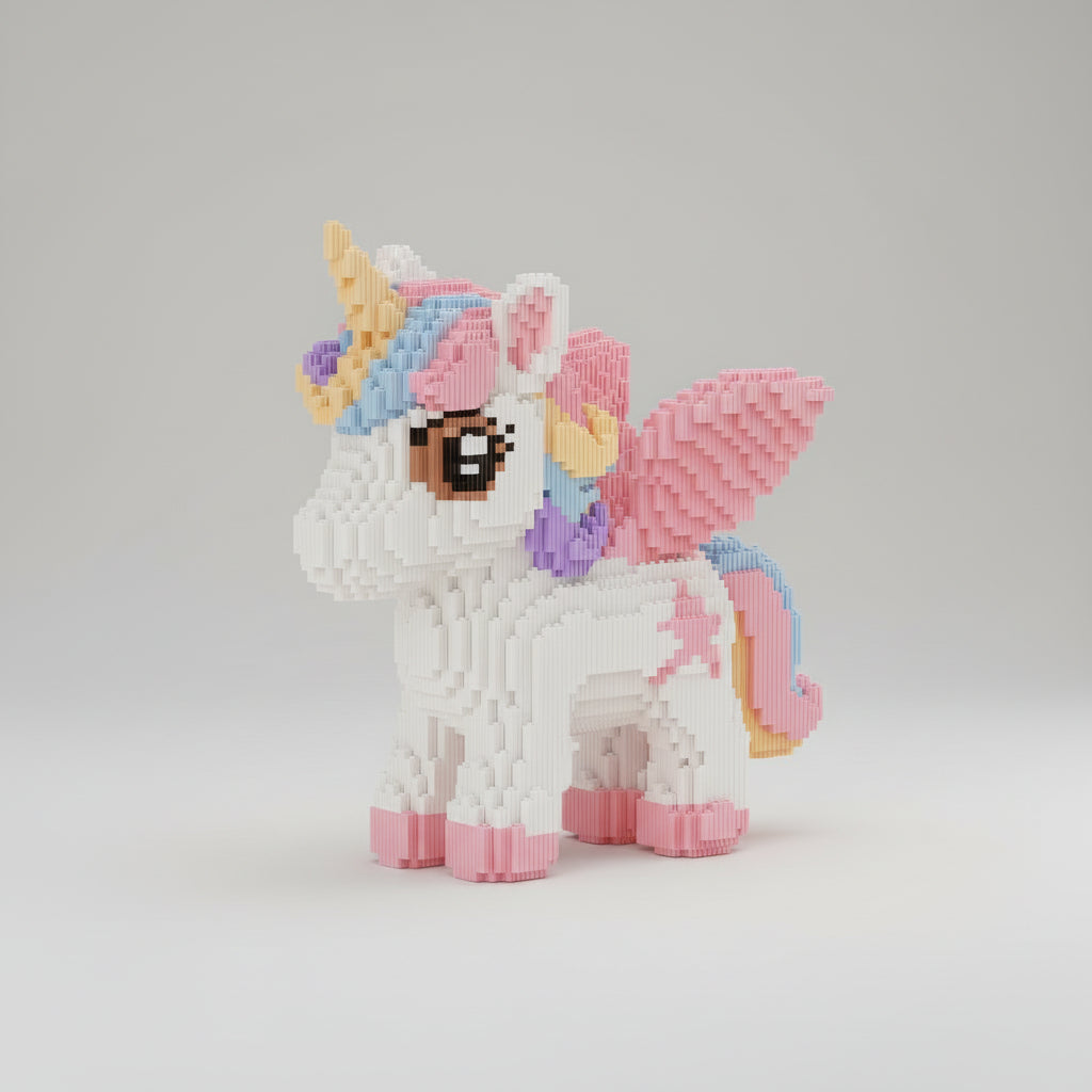 Mega Pastell-Einhorn | Bausteine