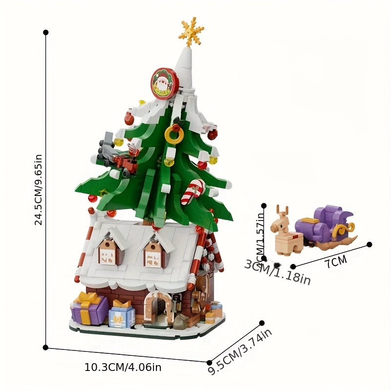 Weihnachtsbaum auf Häuschen | Bausteine