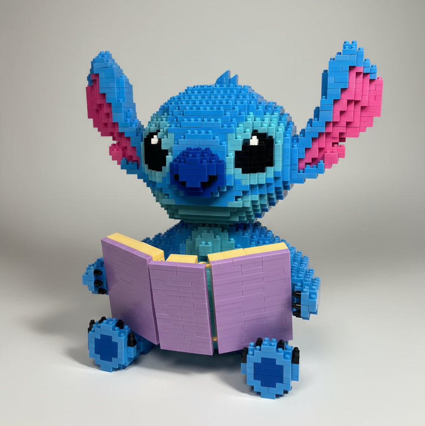Blaues Wesen mit Buch | Bausteine