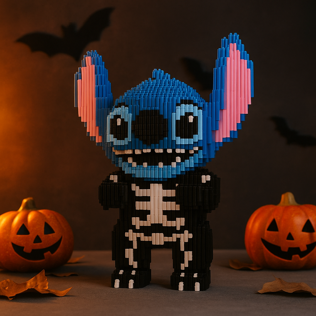 Blaues Wesen im Halloween-Kostüm | Bausteine