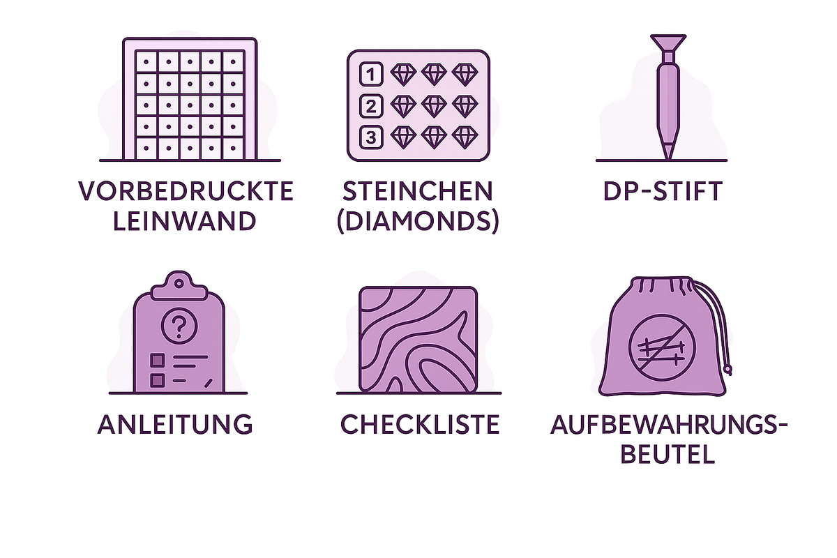 Weihnachtskarten Set mit Warmen Winterfiguren | 6 Stück | Diamond Painting