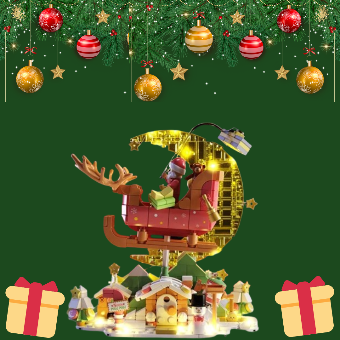 Weihnachtsmann im Schlitten | Bausteine