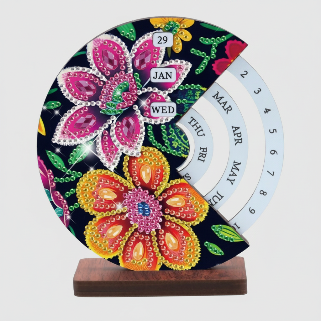 Rosa & orange Blume | Kalender | Diamond painting