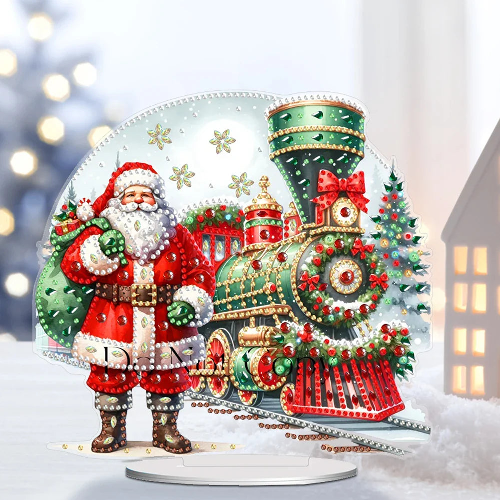 5D Weihnachtsmann mit Zug | Diamond Painting