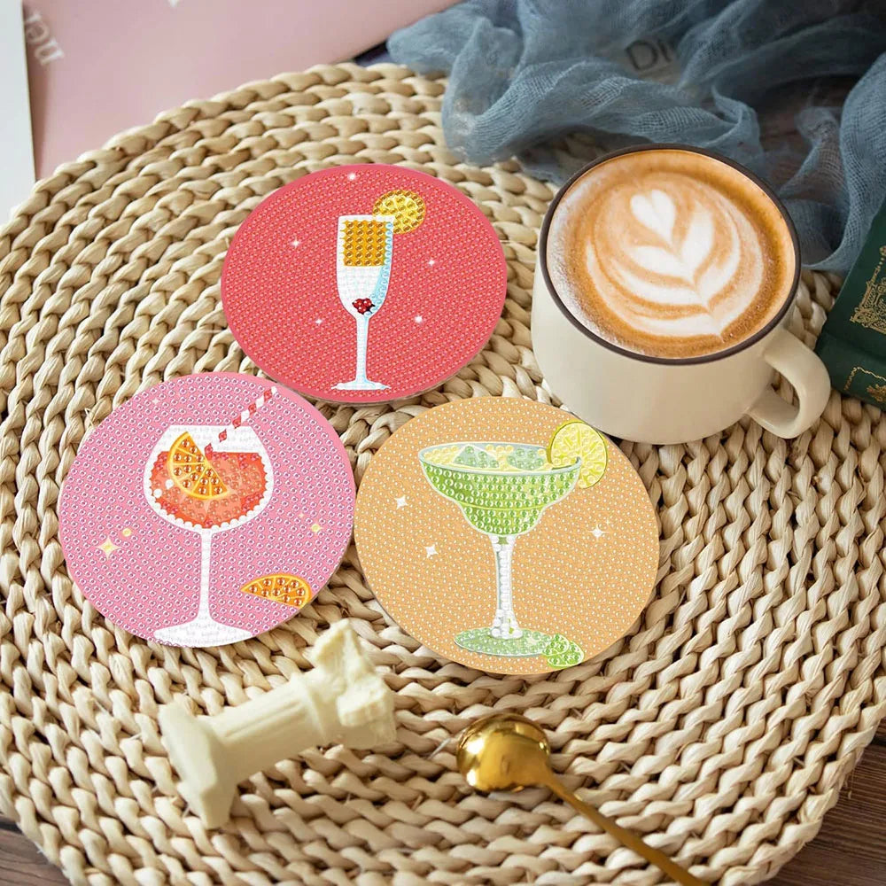 Bunte Cocktail-Untersetzer | Diamond Painting