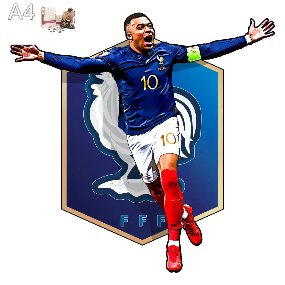 Mbappé Frankreich Heimtrikot | 2D Holzpuzzle