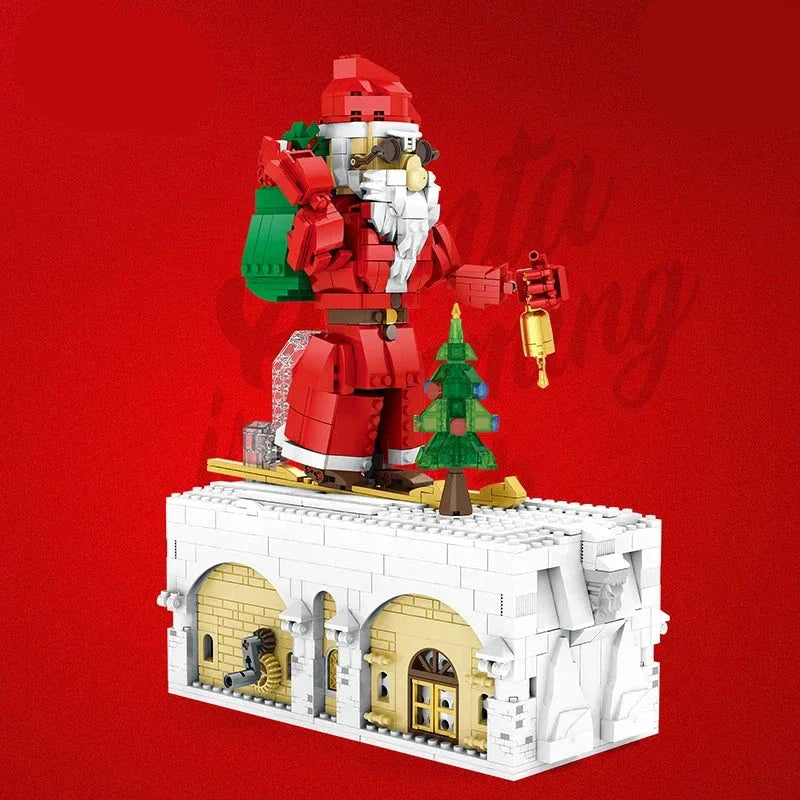 Weihnachtsmann auf Skiern | Bausteine