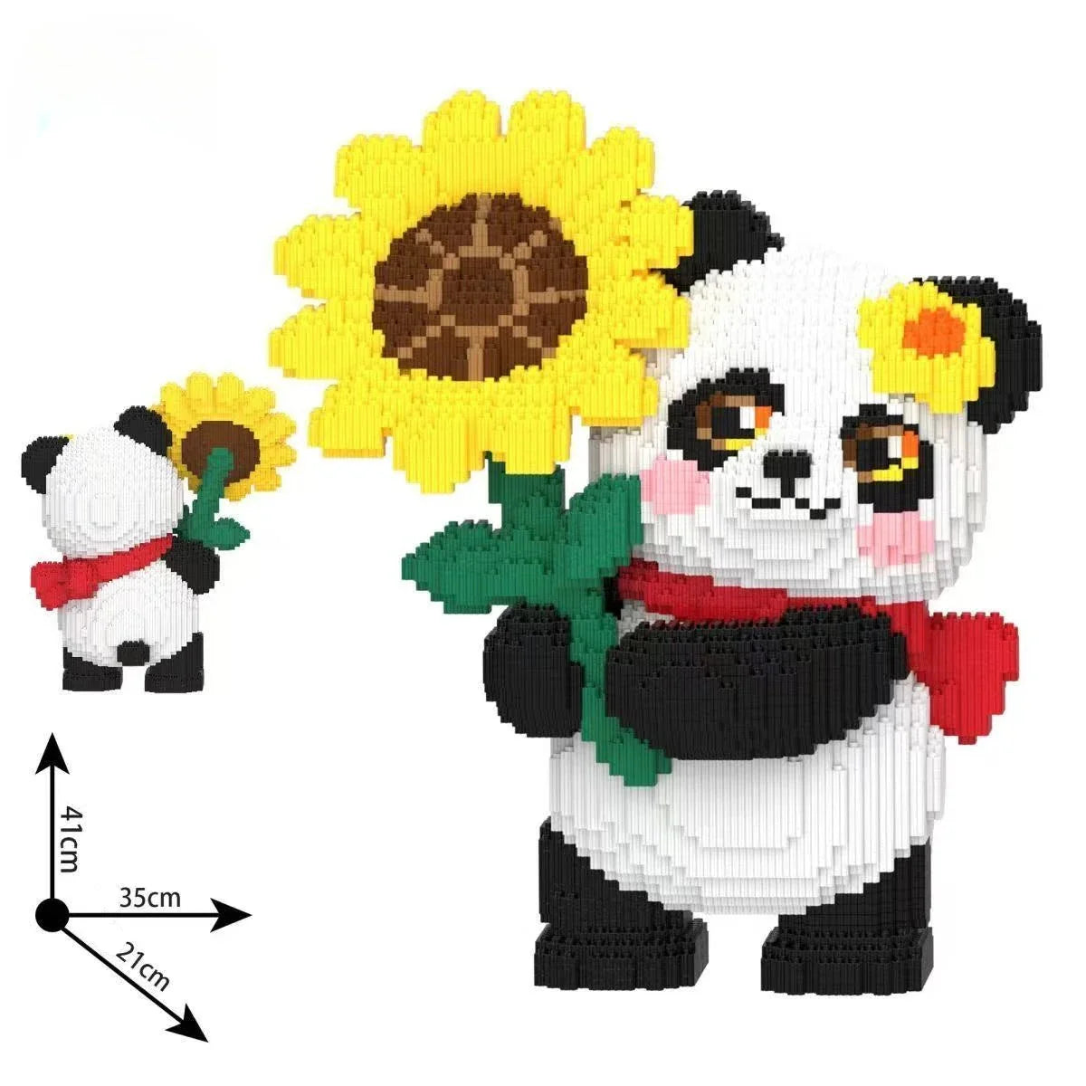 Mega Panda mit Sonnenblume | Bausteine