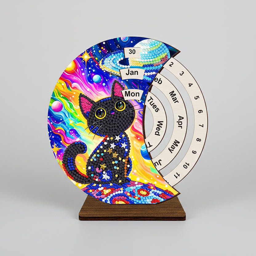 Schwarze Katze | Kalender | Diamond painting