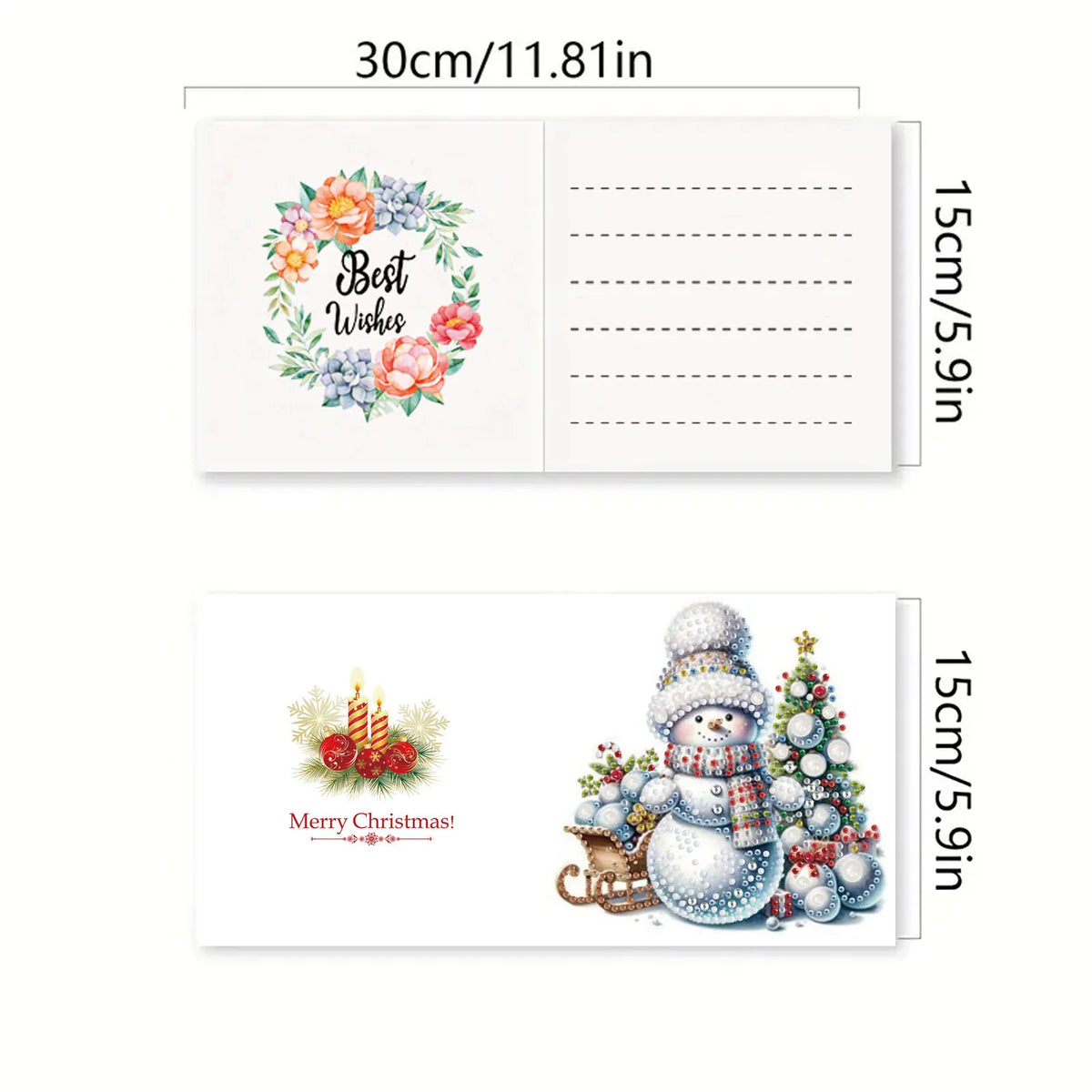 Schneemann-Karten | 6 Stück | Diamond Painting