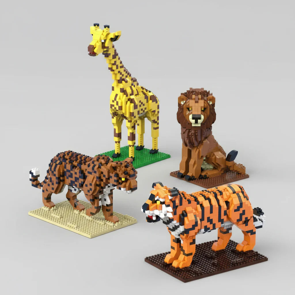 Tiger auf Bauplatte | Bausteine