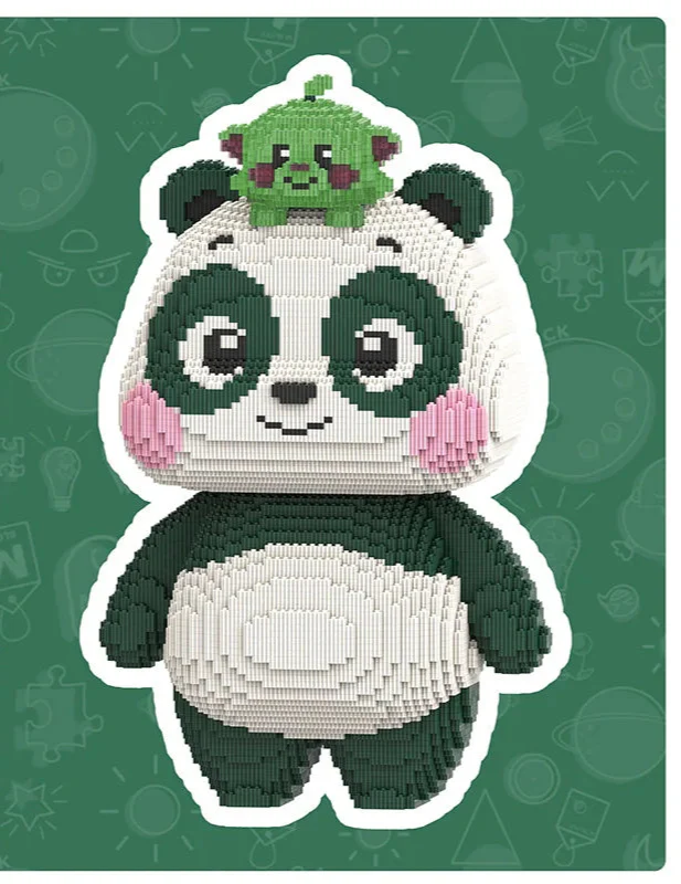 Panda mit Tierchen | Bausteine