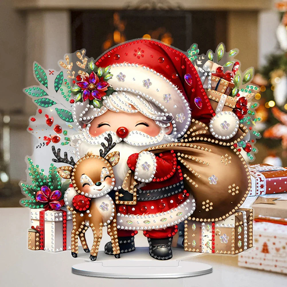 5D Weihnachtsmann mit Rentier | Diamond Painting