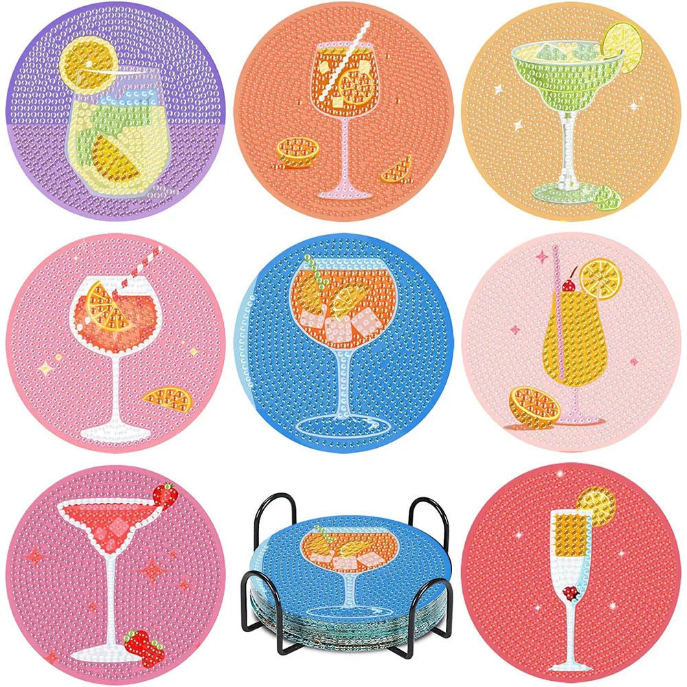 Bunte Cocktail-Untersetzer | Diamond Painting