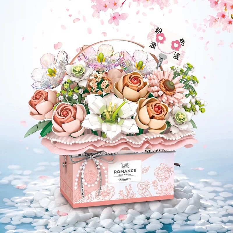 Rosa Rose Korb | Bausteine