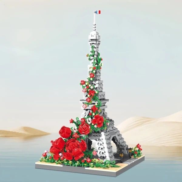 Eiffelturm mit Rosen | Bausteine