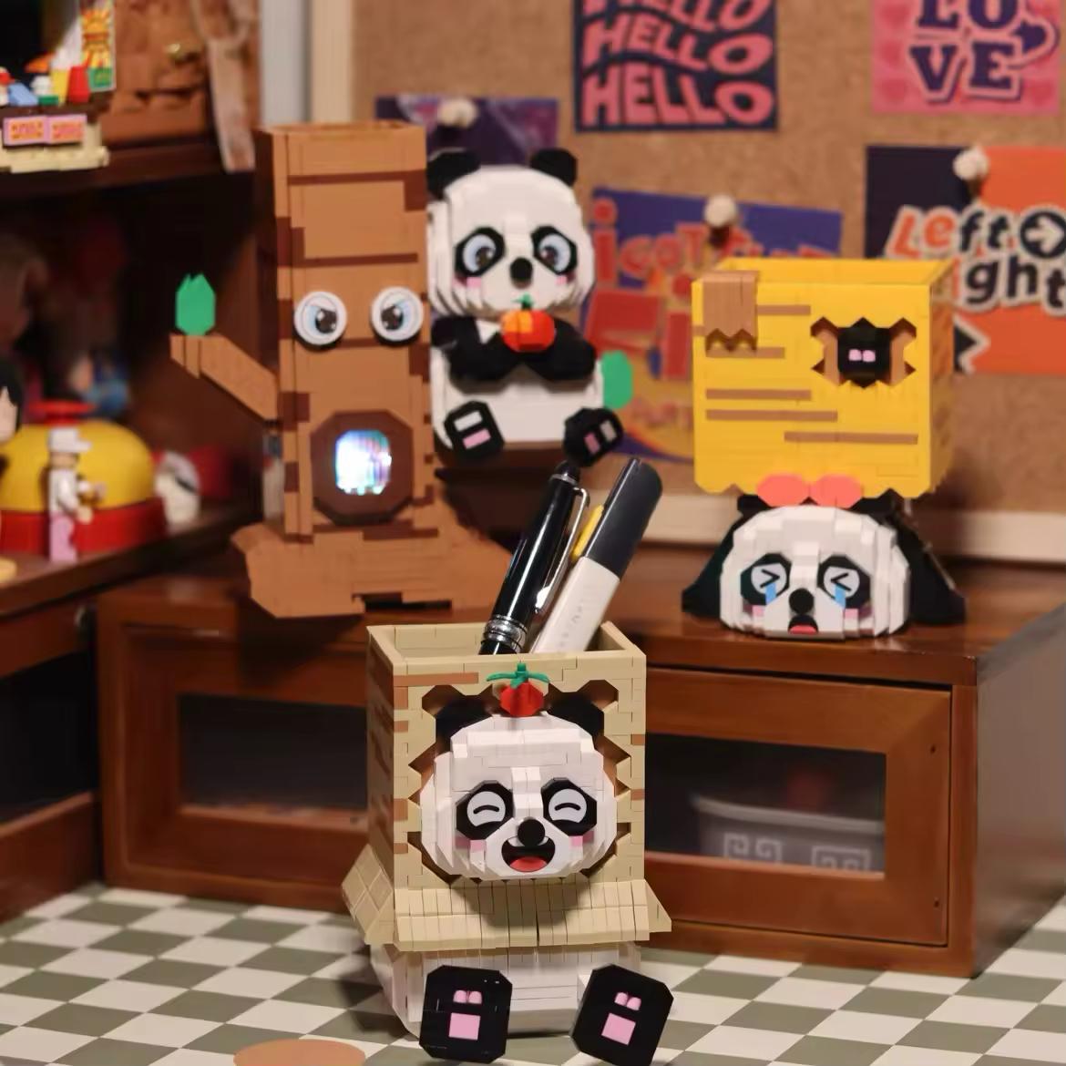 Panda im Baum Stiftehalter | Bausteine