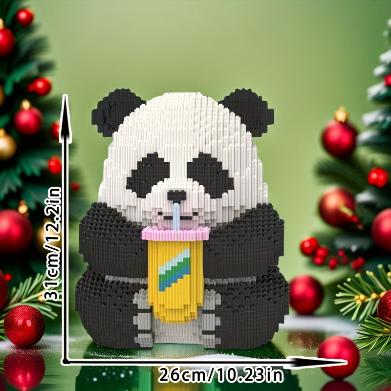Panda mit Milchshake | Bausteine