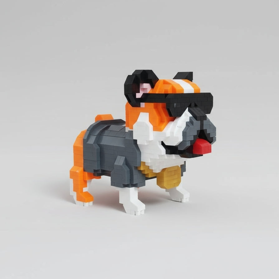 Bulldogge mit Sonnenbrille | Bausteine