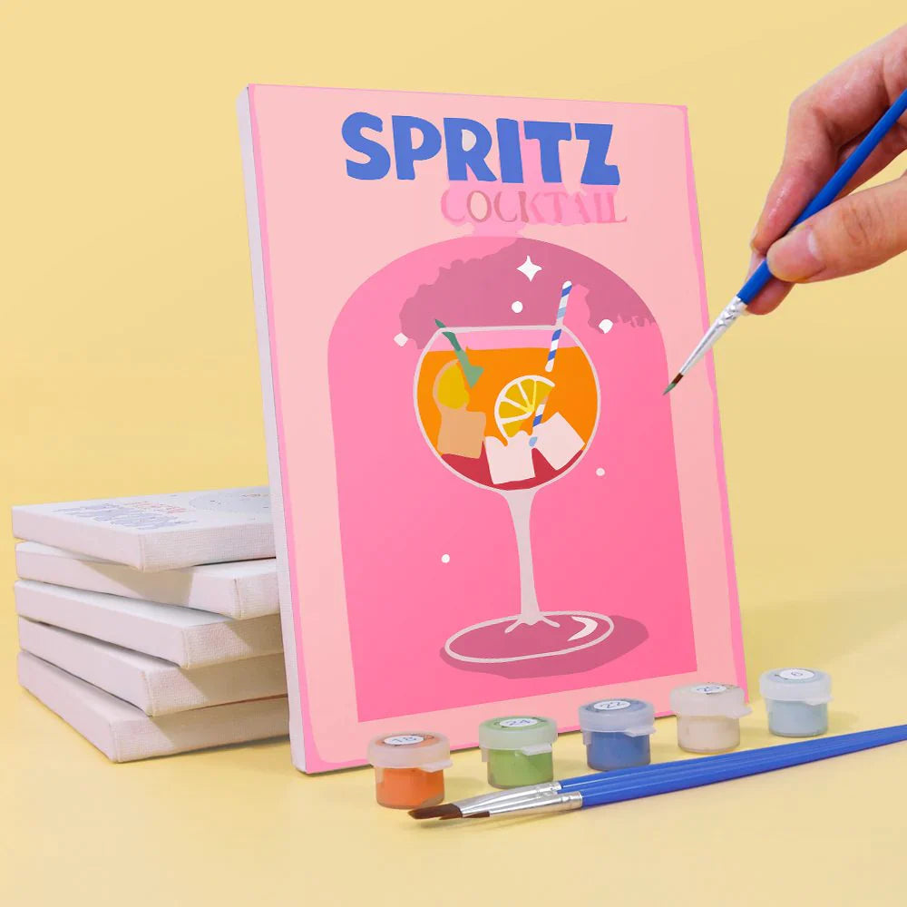 6 Mini-Gemälde | Bunte Cocktail-Kollektion | Malen nach Zahlen