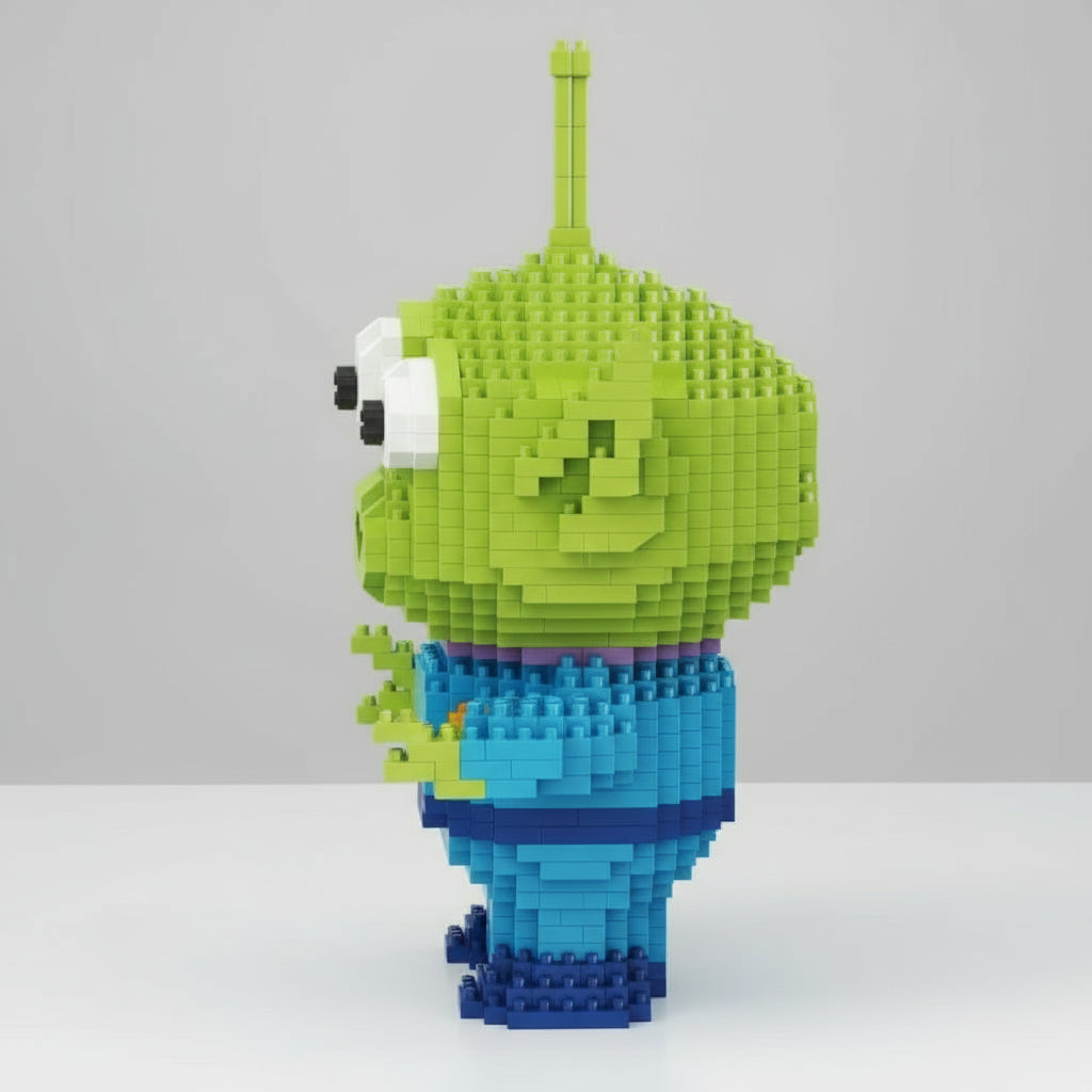 Grünes Monster mit 3 Augen | Bausteine