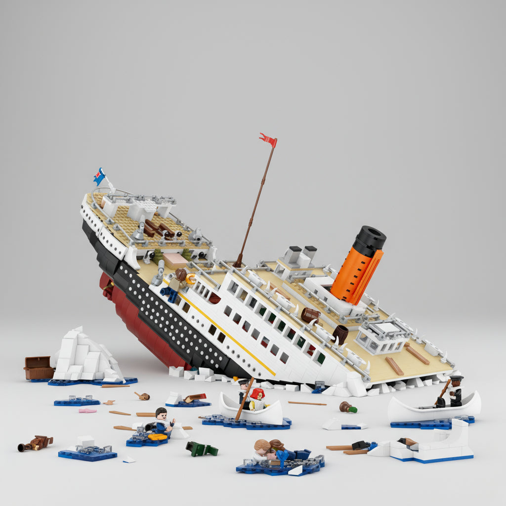 Halb gesunkene Titanic | Bausteine