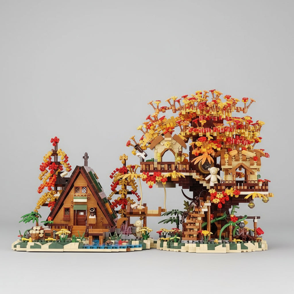 Herbsthaus mit Baumhaus | Bausteine