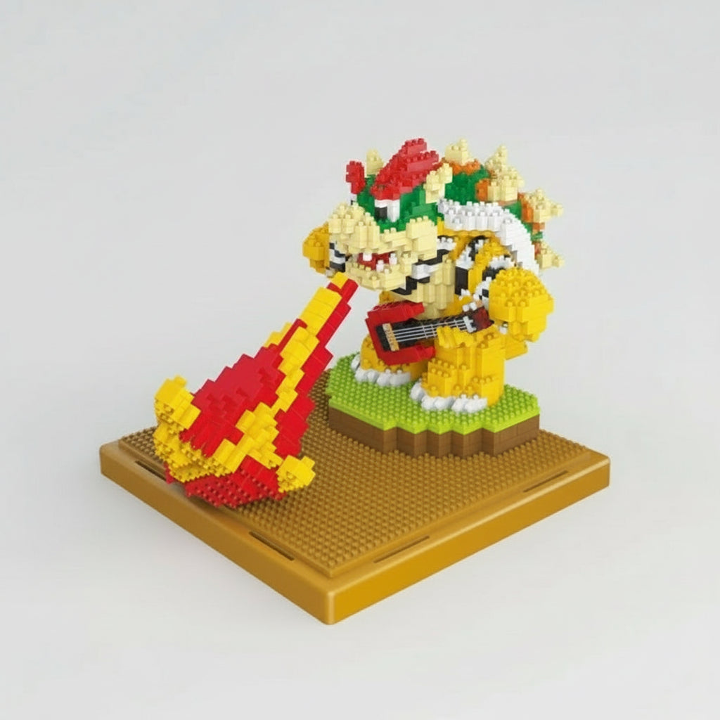 Bowser Op Bouwplaat Bouwblokjes