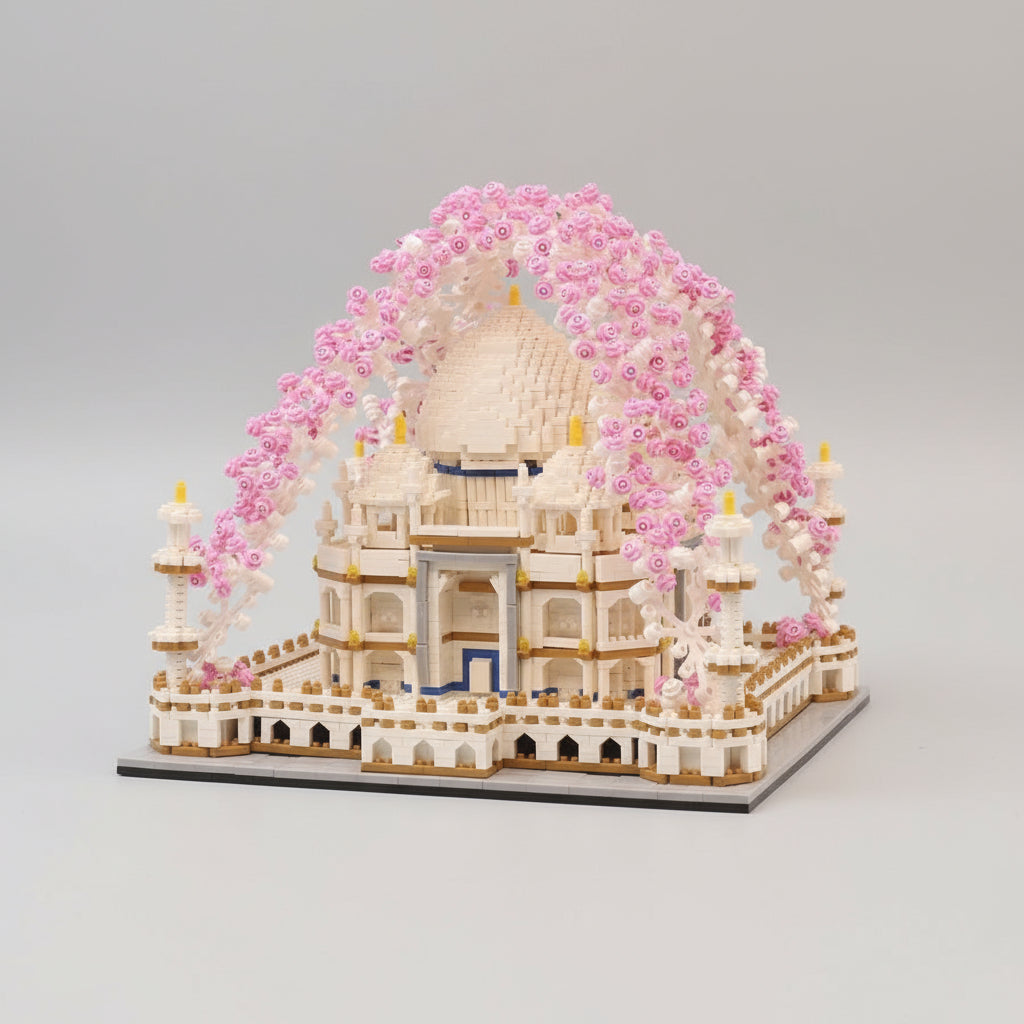 Taj Mahal mit Blumen | Bausteine
