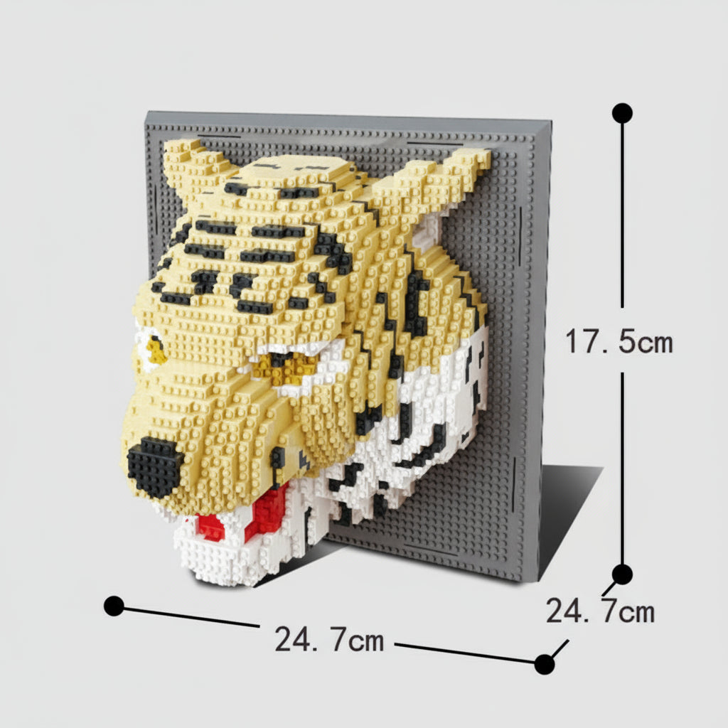 Tiger auf Bauplatte | Bausteine