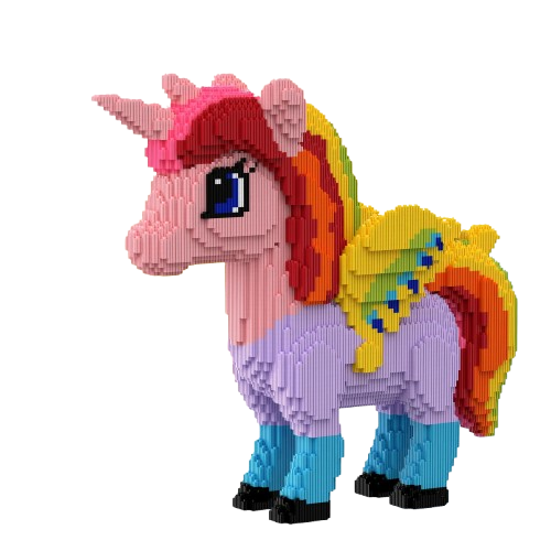 Mega Rosa Einhorn | Bausteine