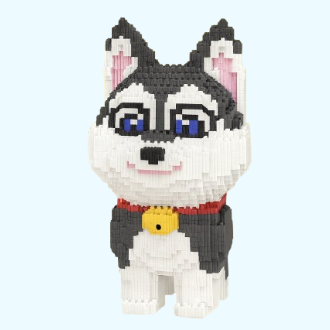 Husky mit Halsband | Bausteine