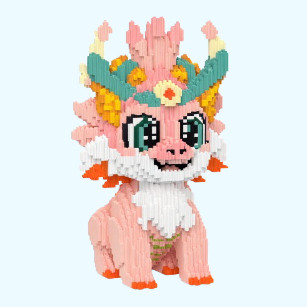 Süßer rosa Drache | Bausteine