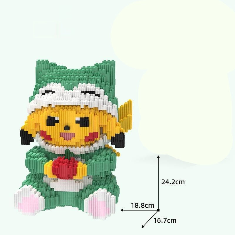 gelbes Blitzmonster mit Apfel | Bausteine