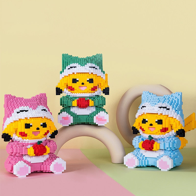 gelbes Blitzmonster mit Apfel | Bausteine