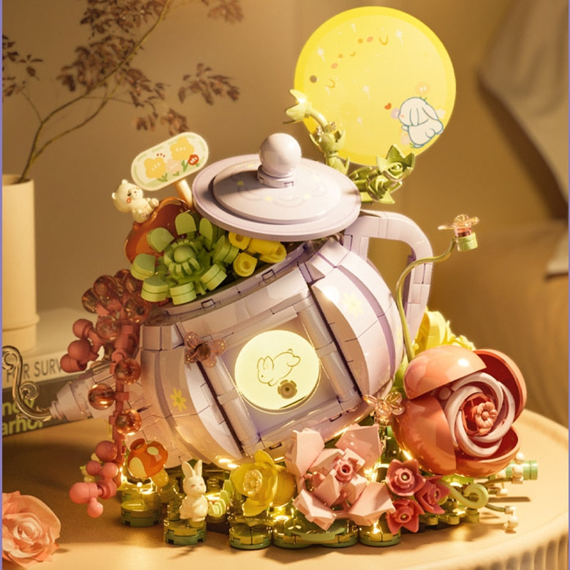 Teetasse mit Blumen | Bausteine