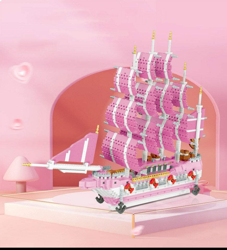 Rosa Segelboot | Bausteine