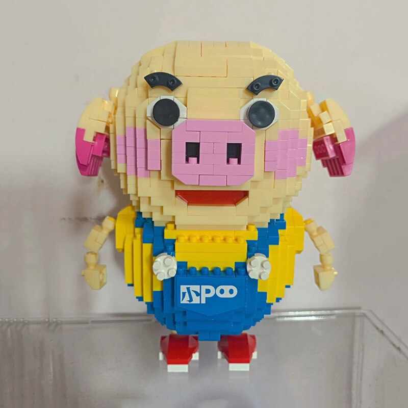 Schwein mit Latzhosen | Bausteine