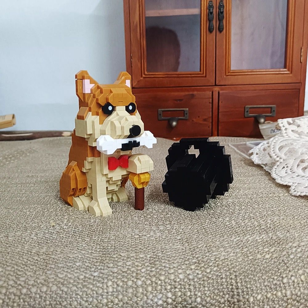 Shiba mit Hut | Bausteine