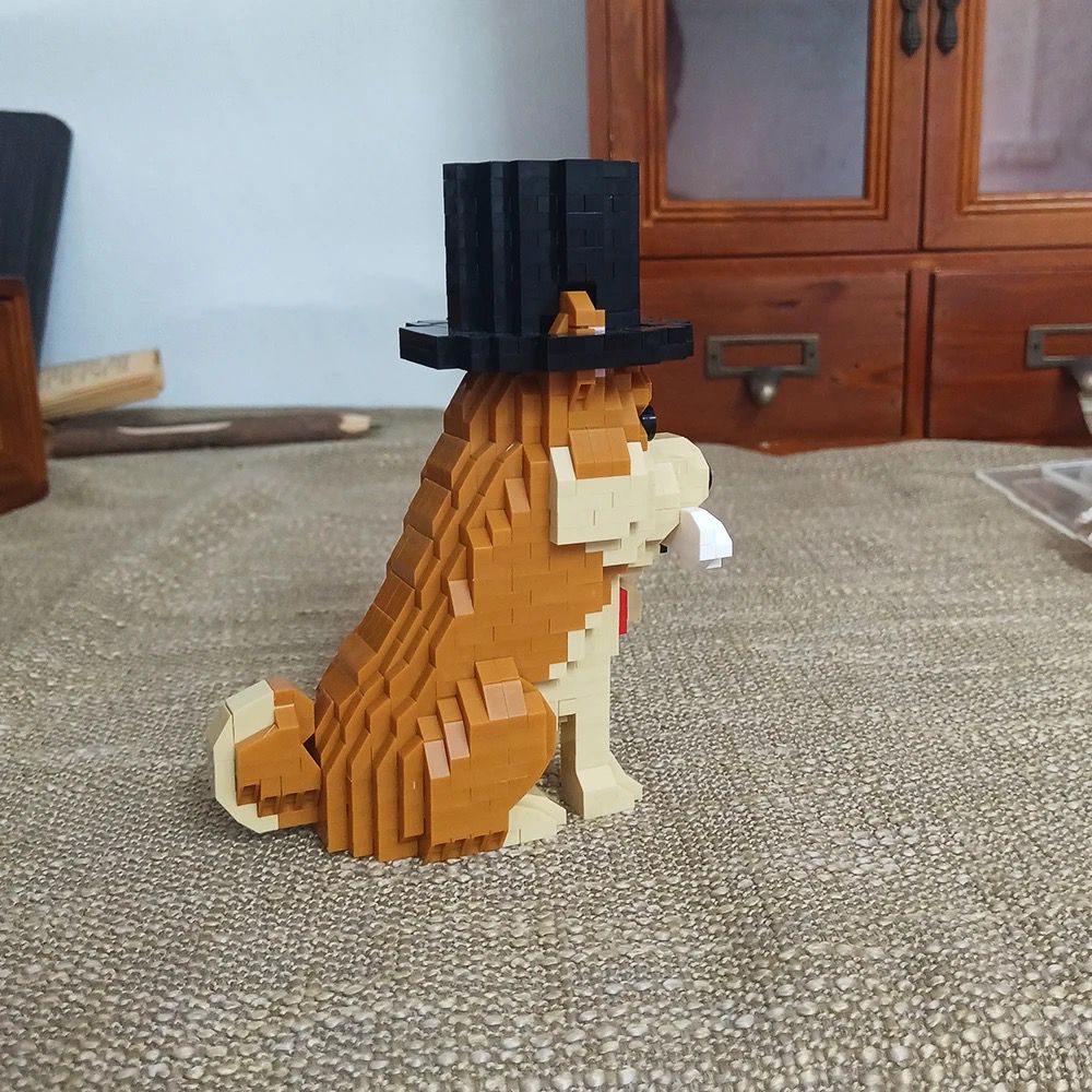 Shiba mit Hut | Bausteine