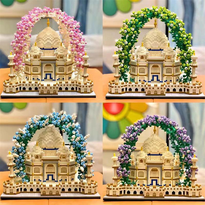 Taj Mahal mit Blumen | Bausteine