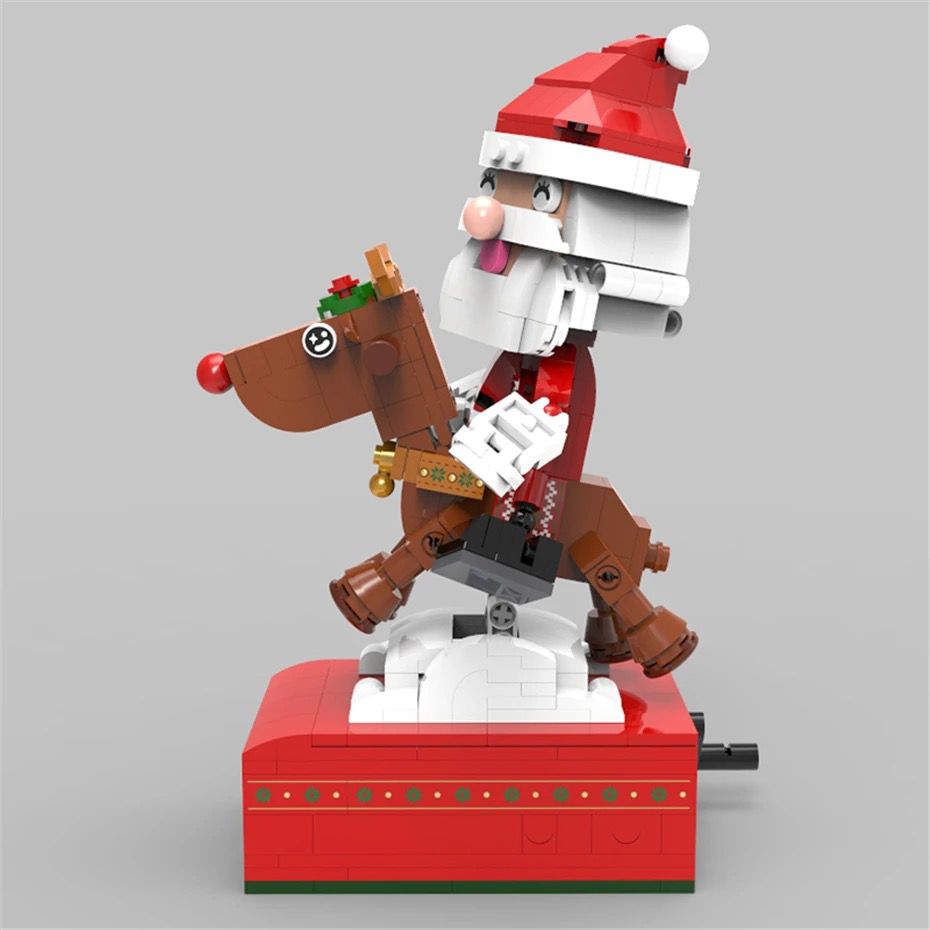 Der Weihnachtsmann auf dem Rentier | Bausteine