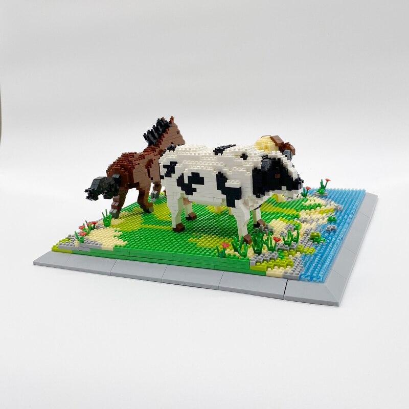 Pferd, Kuh und Schaf auf der Weide | Bausteine