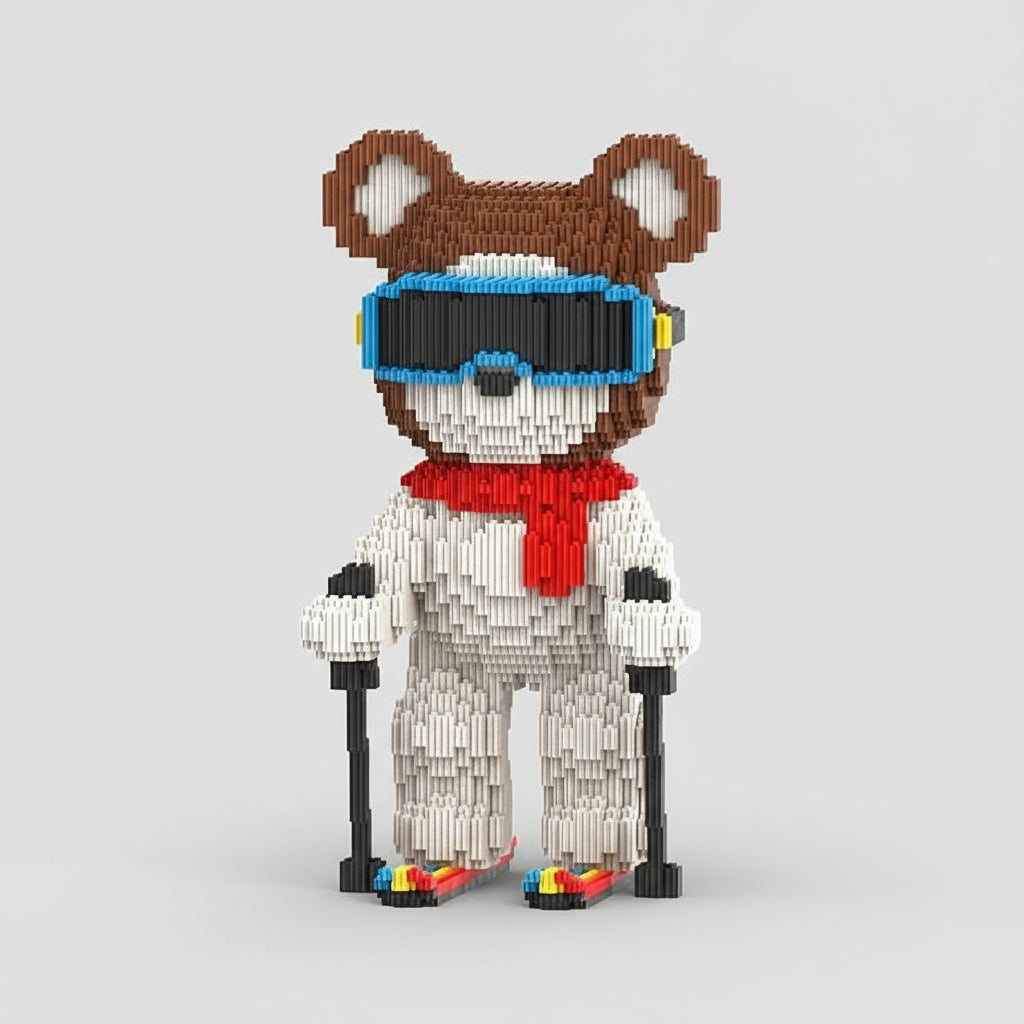 Skifahrender Bär | Bausteine