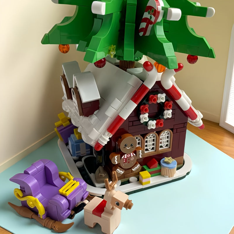 Weihnachtsbaum auf Häuschen | Bausteine