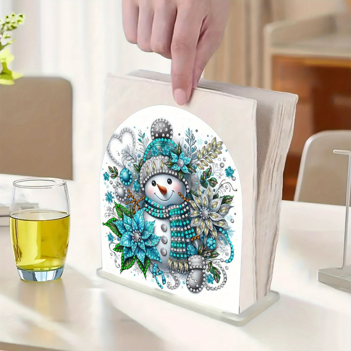 Schneemann | Serviettenhalter | Diamond Painting