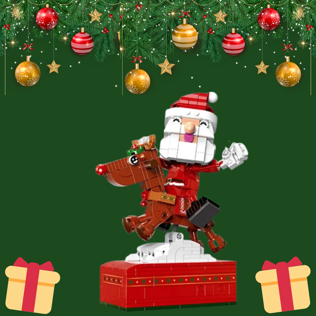 Der Weihnachtsmann auf dem Rentier  | Bausteine