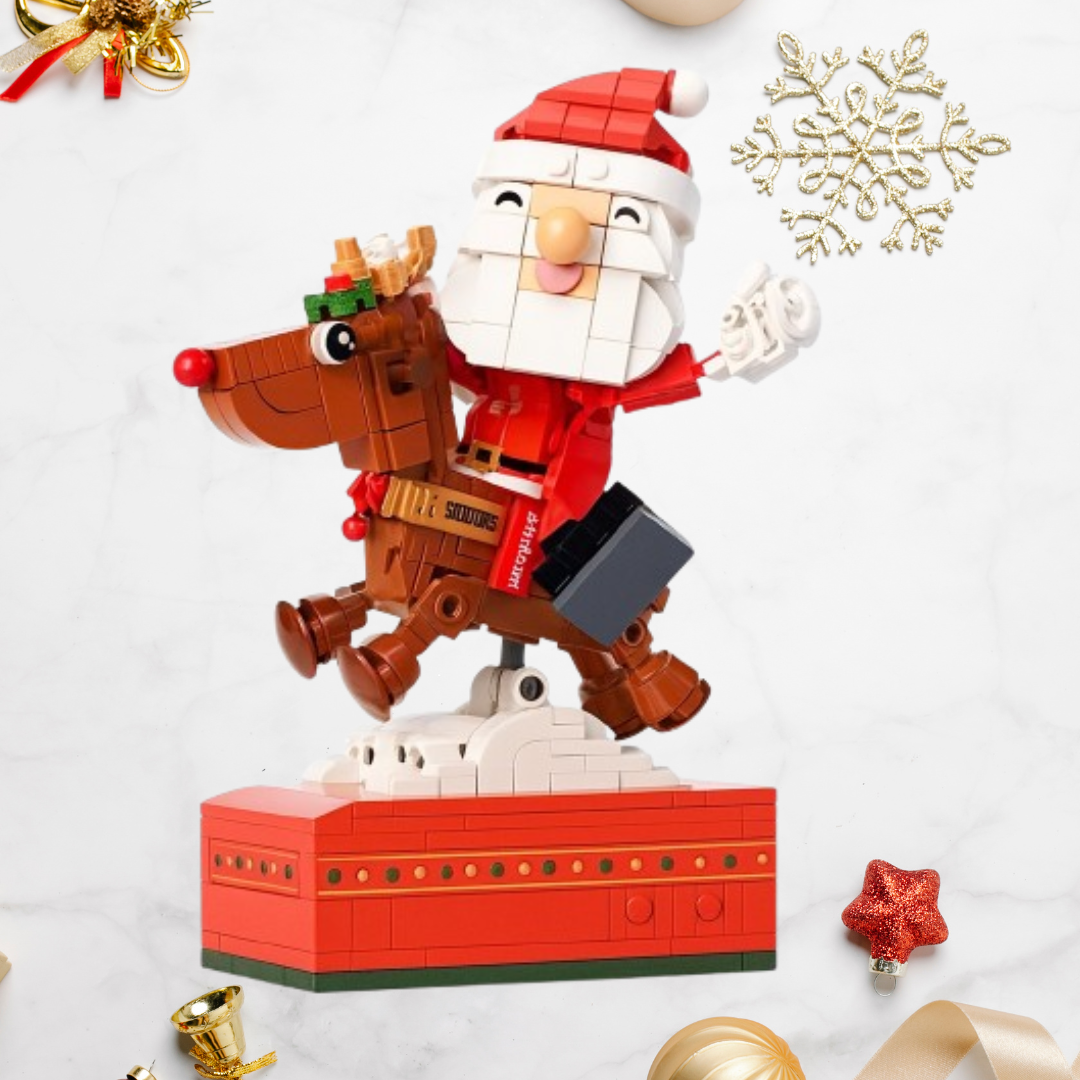 Der Weihnachtsmann auf dem Rentier  | Bausteine