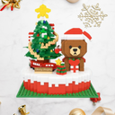 Weihnachtsbaum und Bär auf Bauplatte | Bausteine